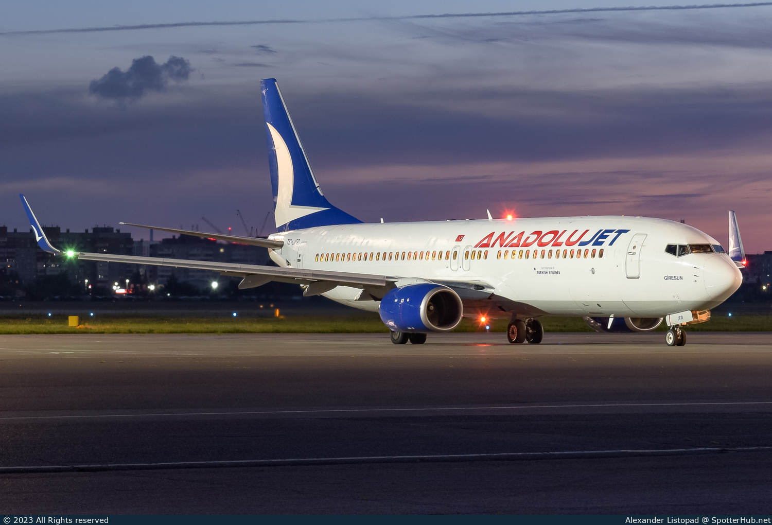 Photo of TC-JFR - Boeing 737-8F2 operated by AnadoluJet