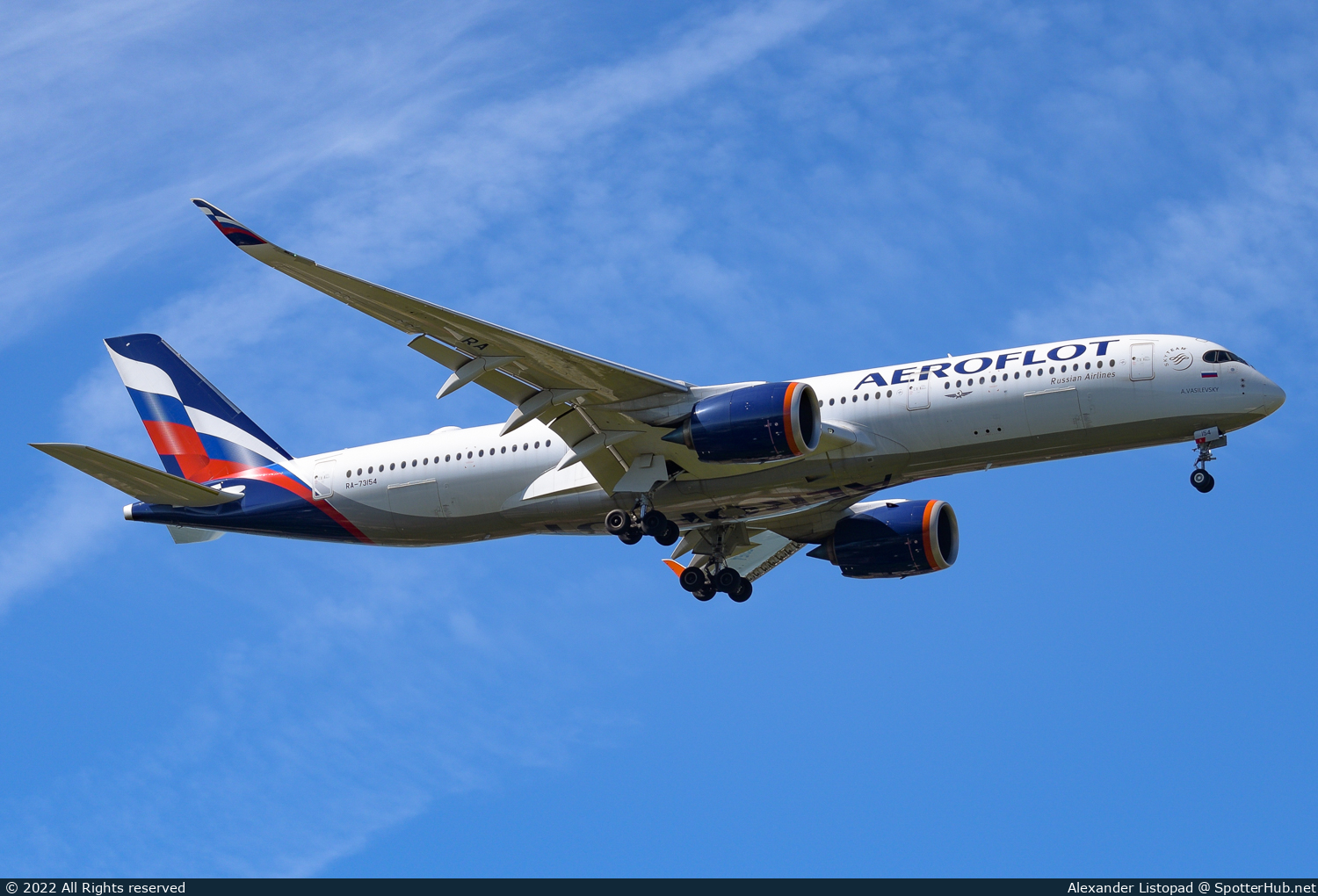Photo of RA-73154 - Airbus A350-941 operated by Aeroflot