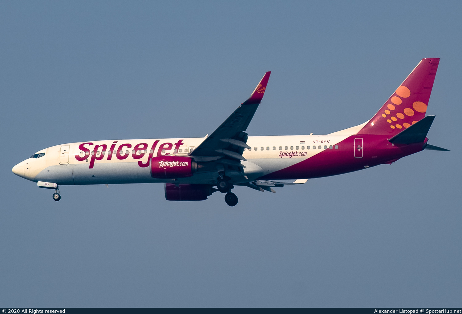 Photo of VT-SYV - Boeing 737-86N operated by SpiceJet