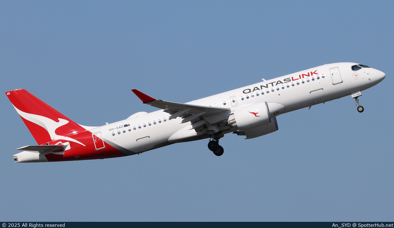 Photo of VH-X4D - Airbus A220-300 operated by QantasLink (opb National Jet Systems)