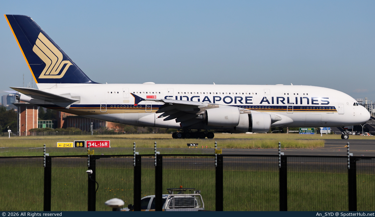 Photo of 9V-SKM - Airbus A380-841 operated by Singapore Airlines
