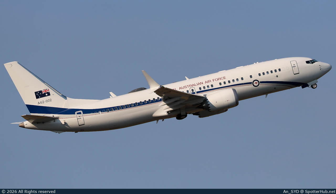 Photo of A62-002 - Boeing 737 MAX 8(BBJ) operated by Royal Australian Air Force