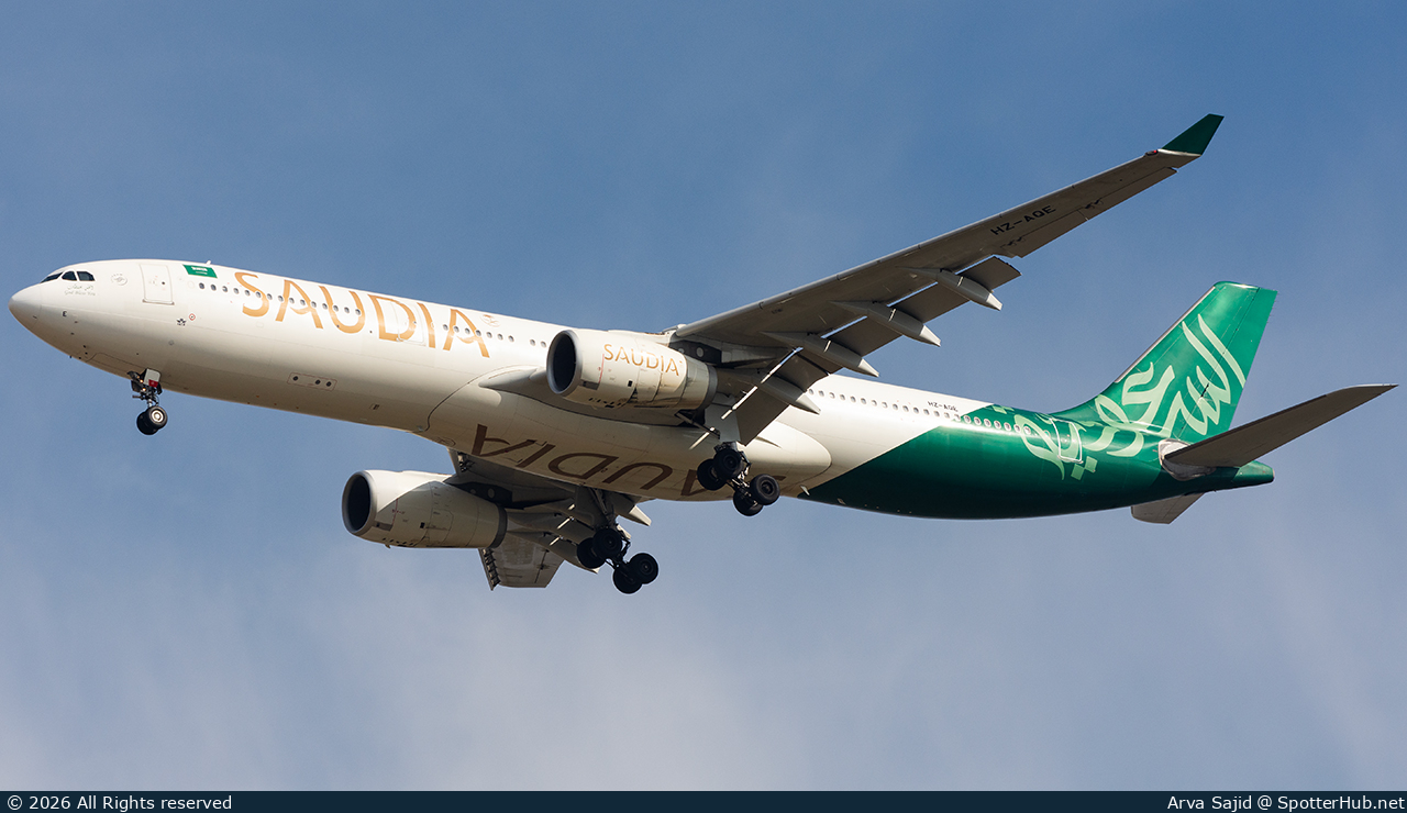 Photo of HZ-AQE - Airbus A330-343 operated by Saudia