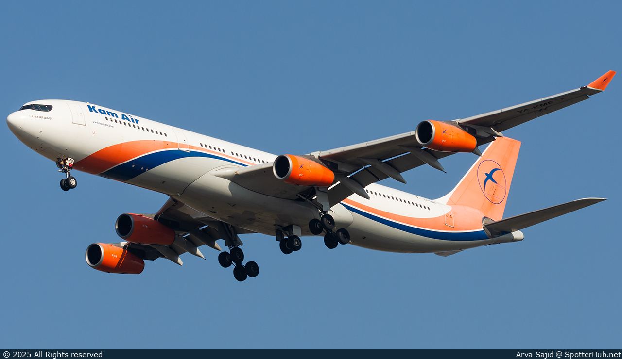 Photo of YA-KME - Airbus A340-313 operated by Kam Air