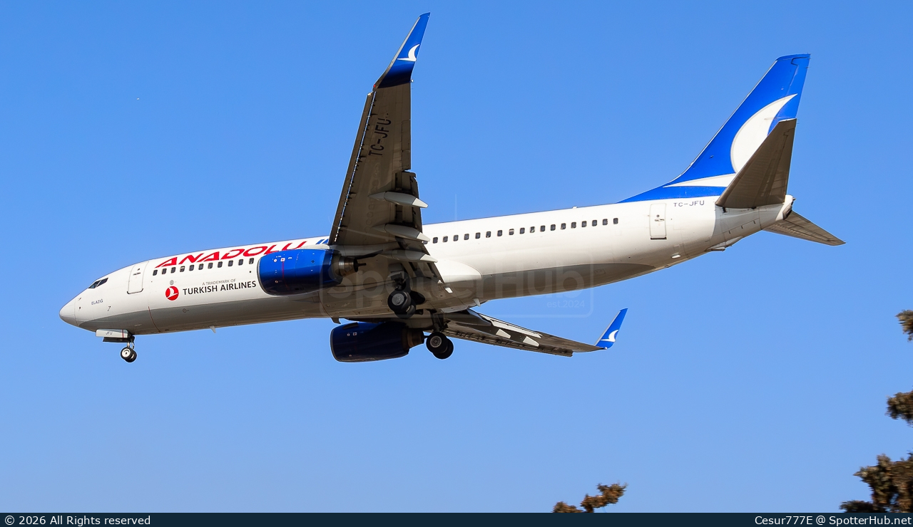 Photo of TC-JFU - Boeing 737-8F2 operated by AnadoluJet