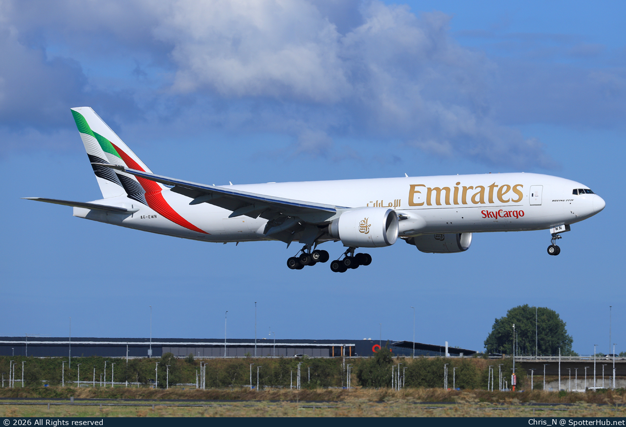 Photo of A6-EWN - Boeing 777-F operated by Emirates SkyCargo
