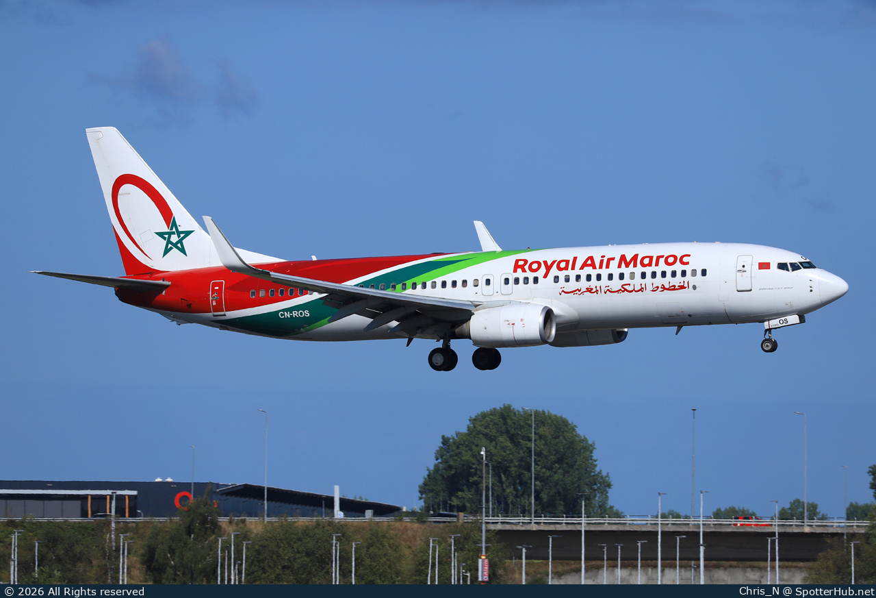 Photo of CN-ROS - Boeing 737-8B6 operated by Royal Air Maroc