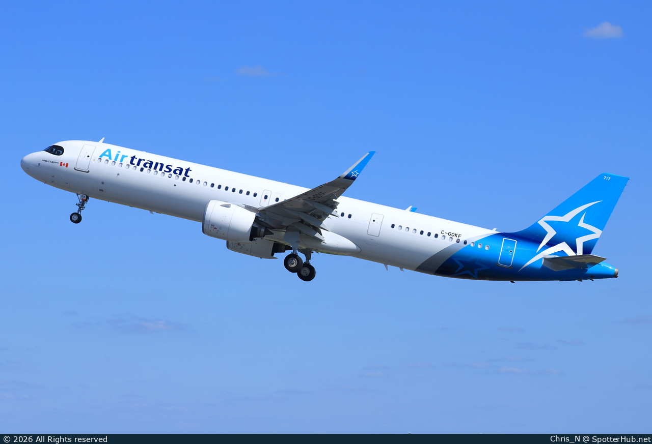 Photo of C-GOKF - Airbus A321-271NX operated by Air Transat