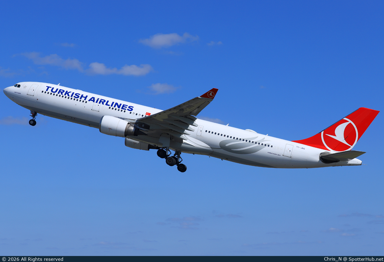 Photo of TC-JNS - Airbus A330-303 operated by Turkish Airlines