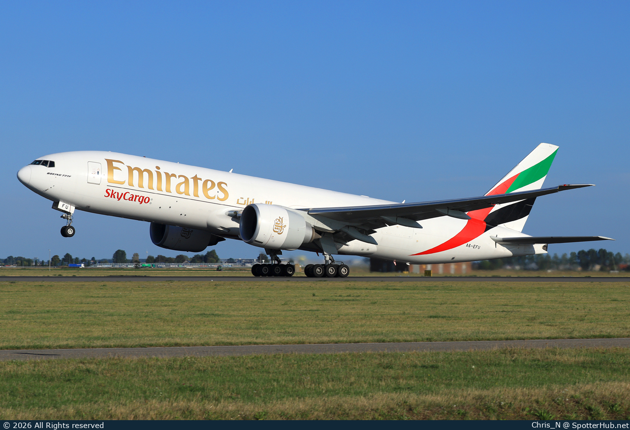 Photo of A6-EFU - Boeing 777-F operated by Emirates SkyCargo