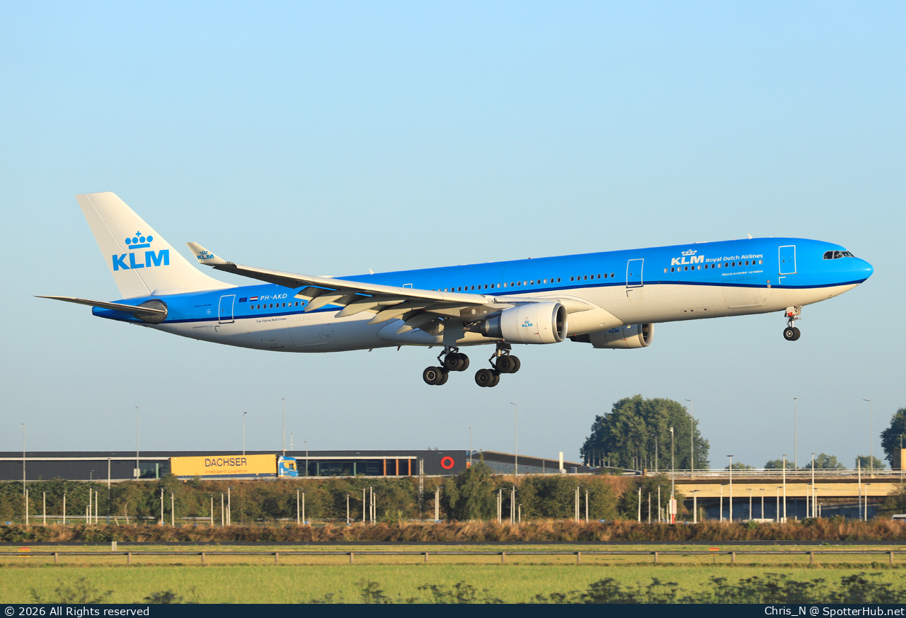 Photo of PH-AKD - Airbus A330-303 operated by KLM Royal Dutch Airlines