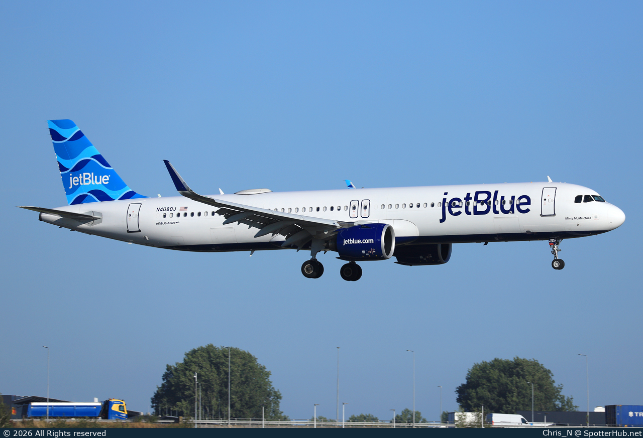 Photo of N4080J - Airbus A321-271NX operated by jetBlue Airways