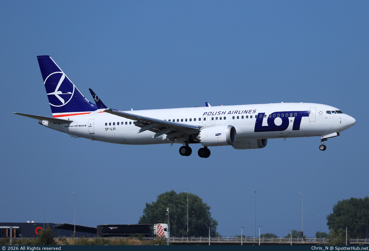 Photo of SP-LVI - Boeing 737 MAX 8 operated by LOT Polish Airlines