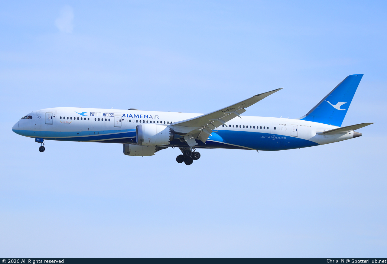 Photo of B-1566 - Boeing 787-9 Dreamliner operated by Xiamen Airlines