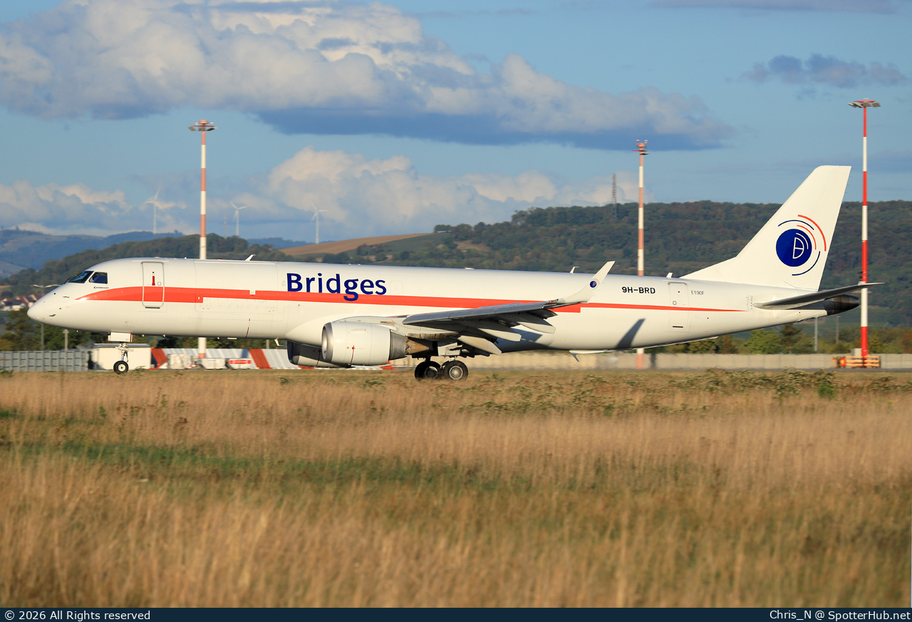 Photo of 9H-BRD - Embraer ERJ-190AR(F) operated by Bridges Air Cargo