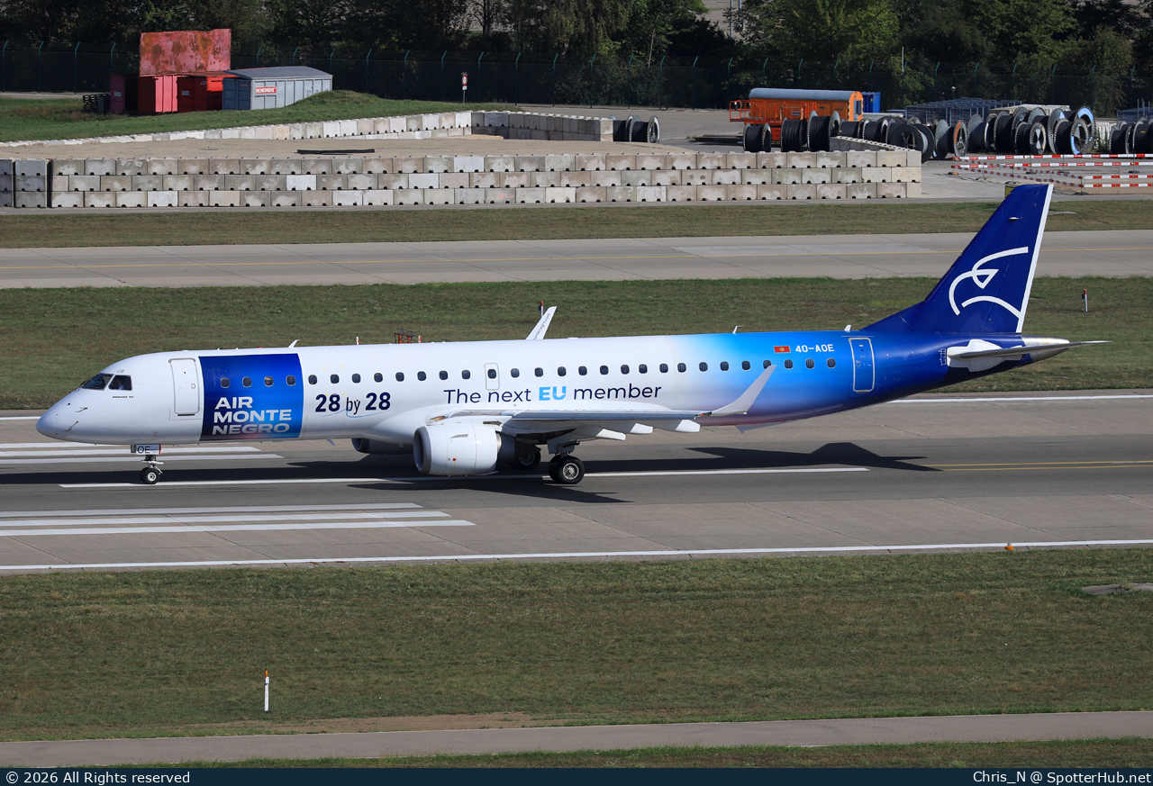 Photo of 4O-AOE - Embraer ERJ-195AR operated by Air Montenegro