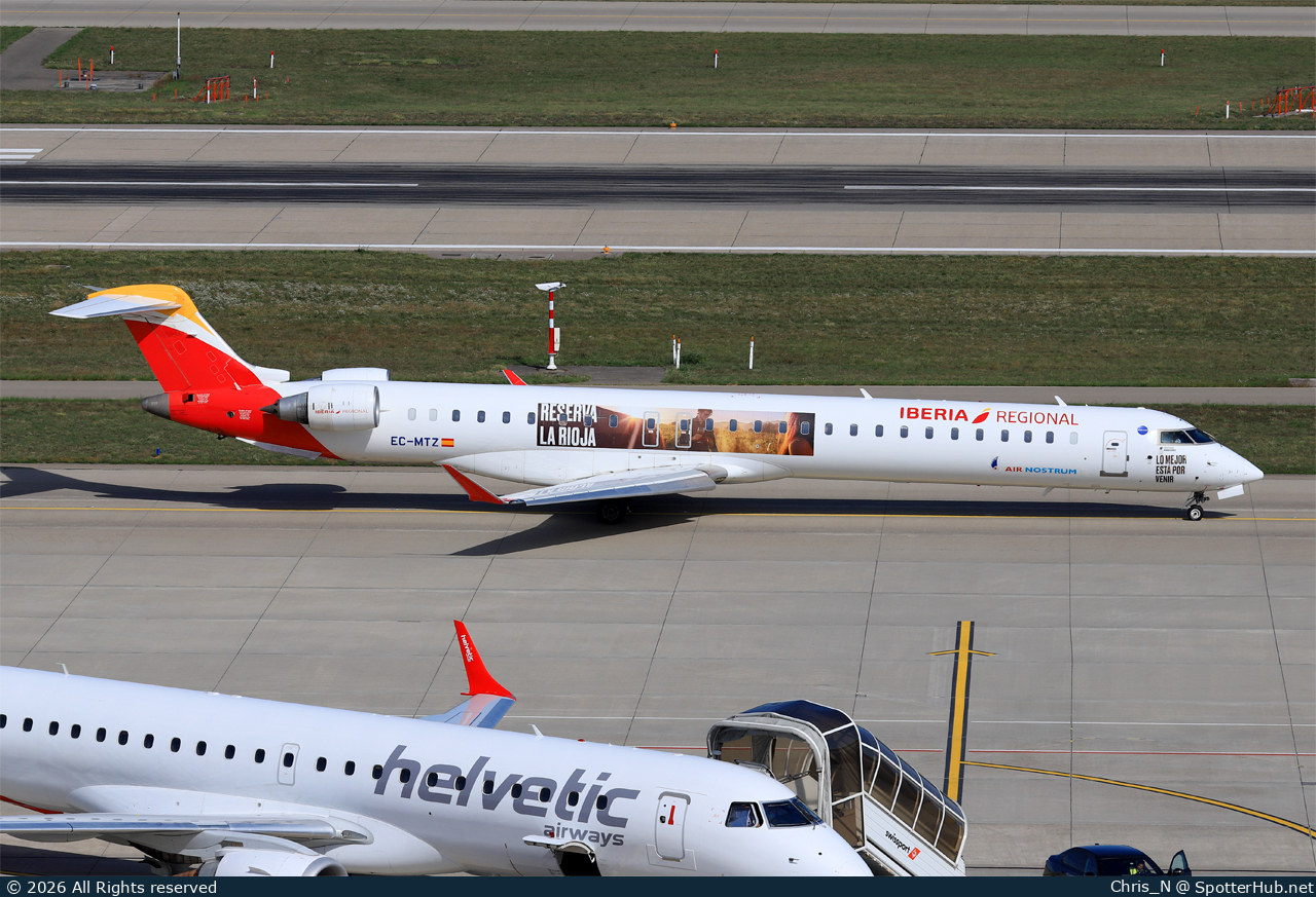 Photo of EC-MTZ - Bombardier CRJ-1000 operated by Iberia Regional (opb Air Nostrum)