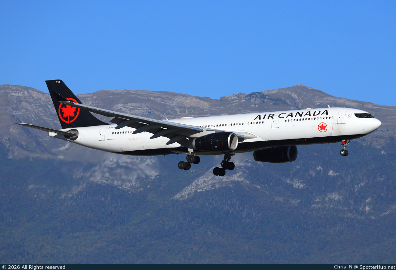 Photo of C-GFUR - Airbus A330-343 operated by Air Canada