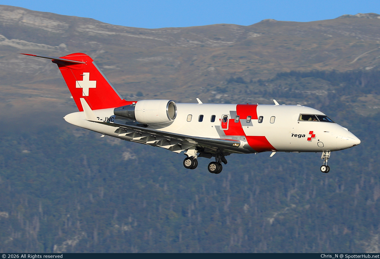 Photo of HB-JWC - Bombardier Challenger 650 operated by Rega Swiss Air-Rescue