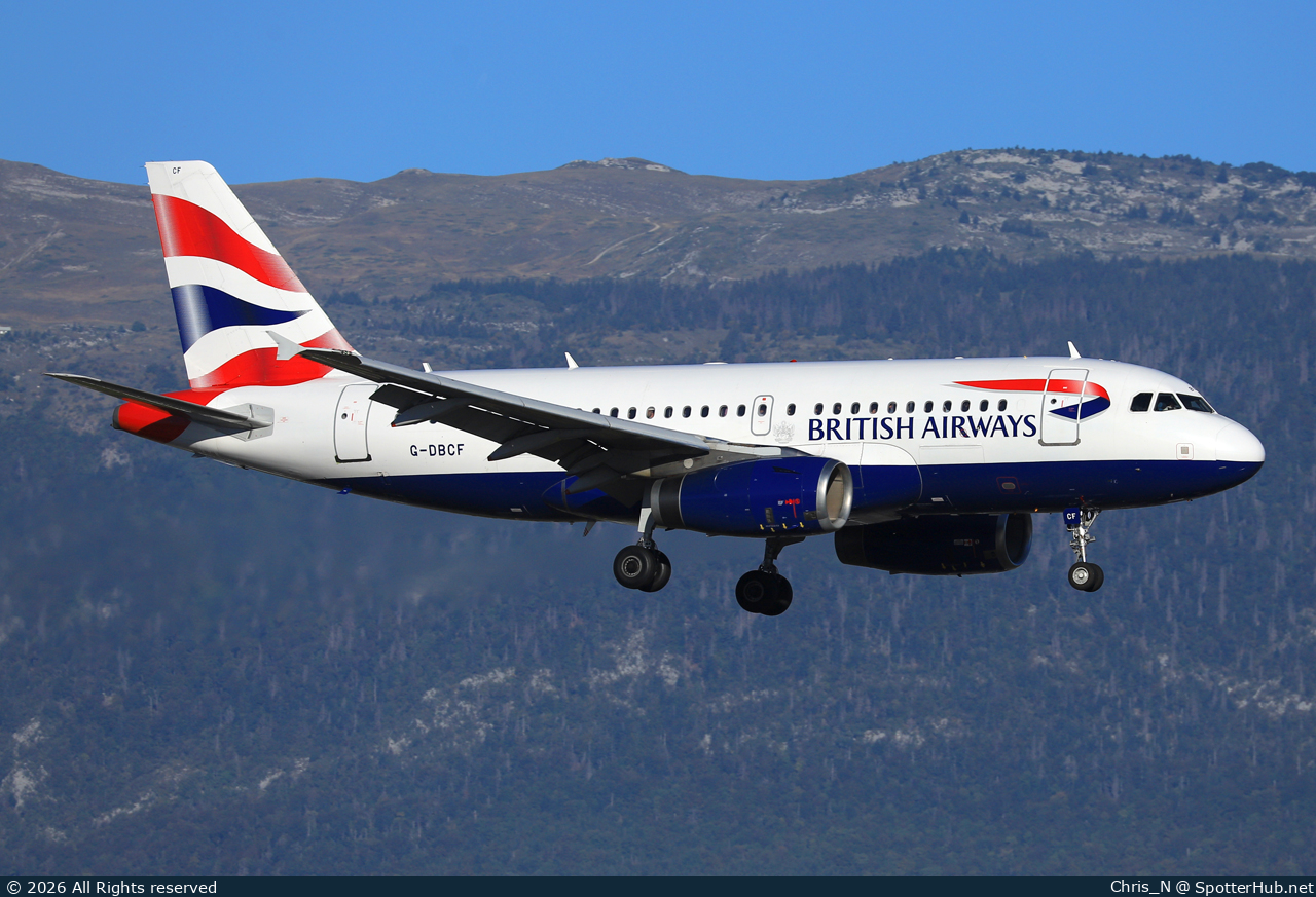 Photo of G-DBCF - Airbus A319-131 operated by British Airways