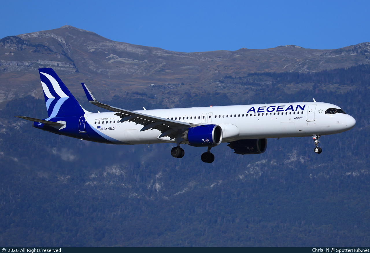 Photo of SX-NAQ - Airbus A321-271NX operated by Aegean Airlines