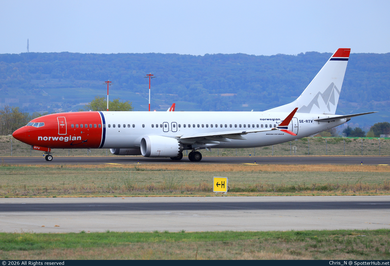 Photo of SE-RTV - Boeing 737 MAX 8 operated by Norwegian Air Sweden