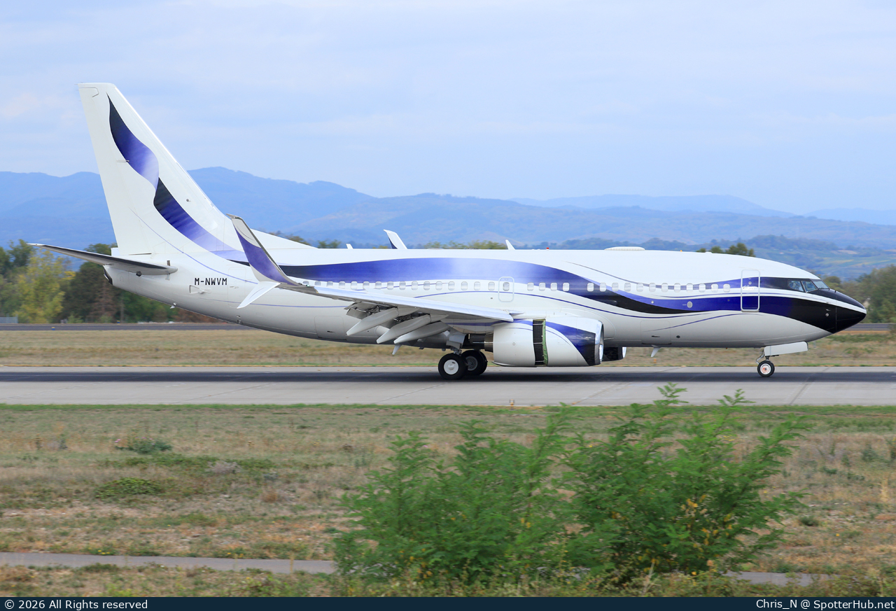 Photo of M-NWVM - Boeing 737-7GV(BBJ) operated by Private