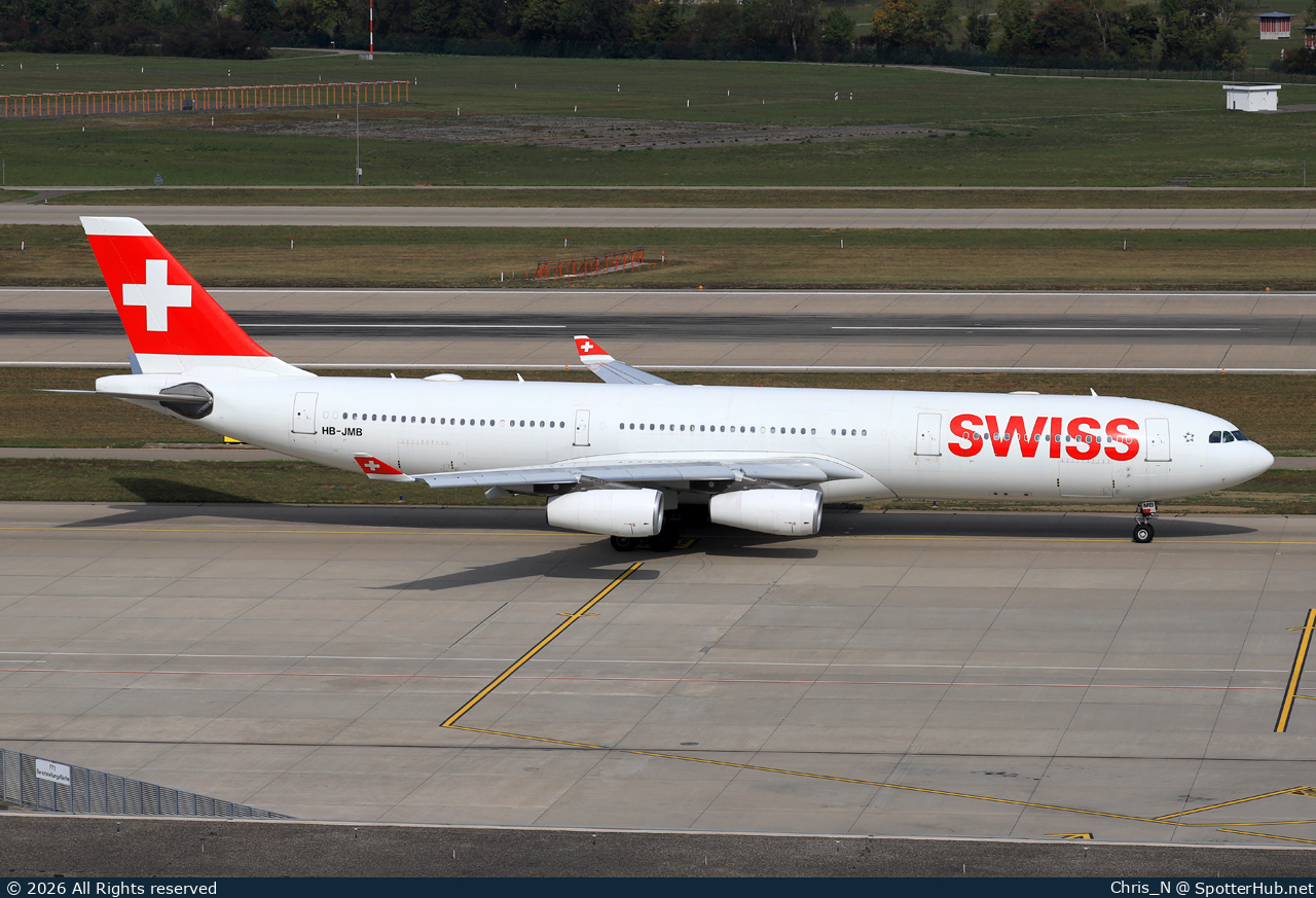 Photo of HB-JMB - Airbus A340-313 operated by Swiss International Air Lines