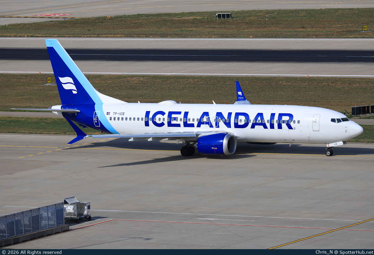 Photo of TF-ICE - Boeing 737 MAX 8 operated by Icelandair