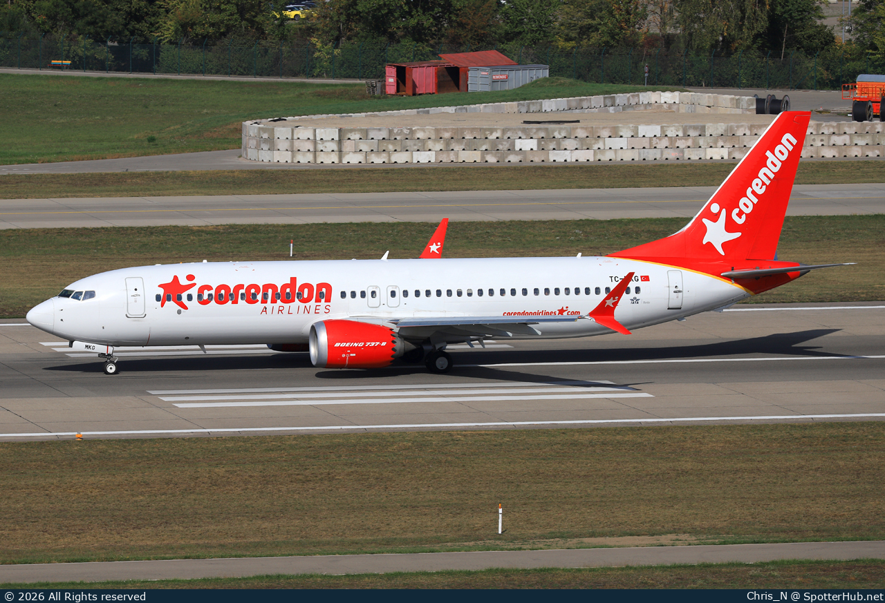 Photo of TC-MKG - Boeing 737 MAX 8 operated by Corendon Airlines