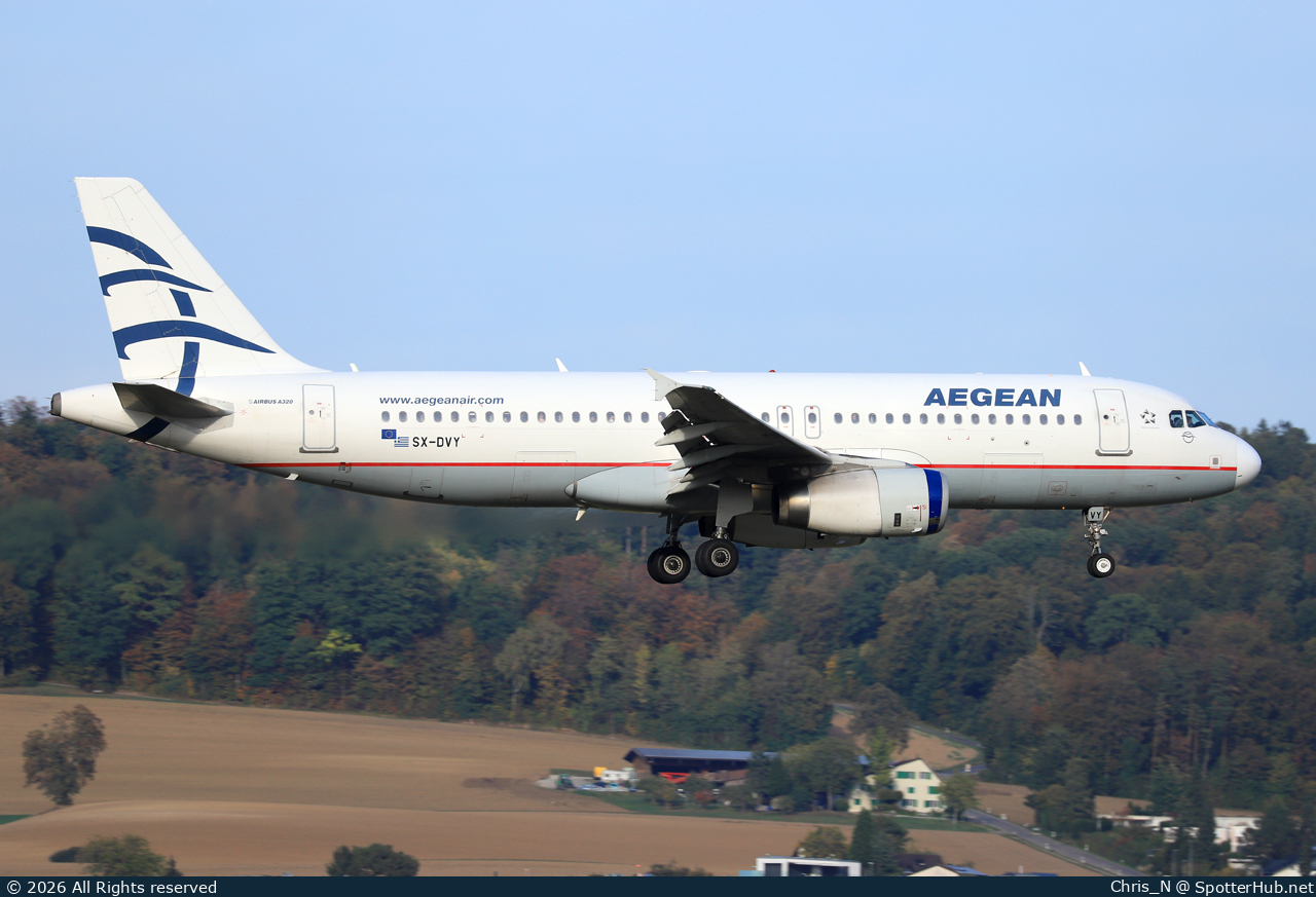 Photo of SX-DVY - Airbus A320-232 operated by Aegean Airlines