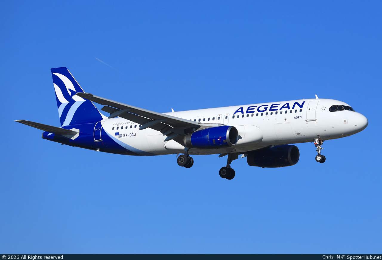 Photo of SX-DGJ - Airbus A320-232 operated by Aegean Airlines