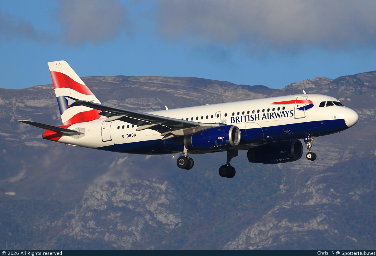 Photo of G-DBCA - Airbus A319-131 operated by British Airways