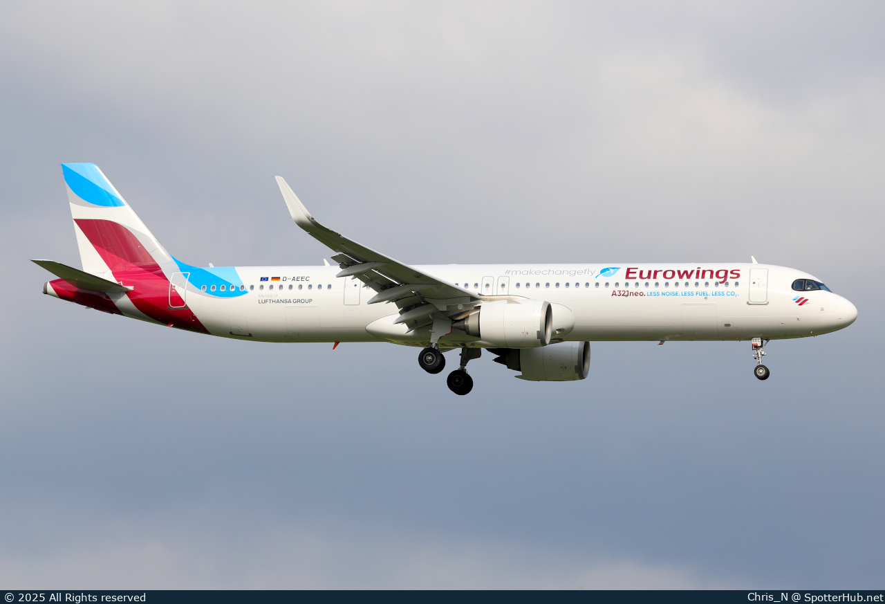 Photo of D-AEEC - Airbus A321-251NX operated by Eurowings