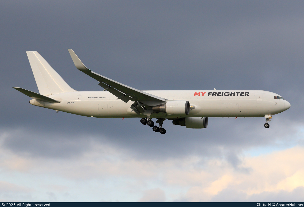 Photo of UK67010 - Boeing 767-31B(ER)(BCF) operated by My Freighter
