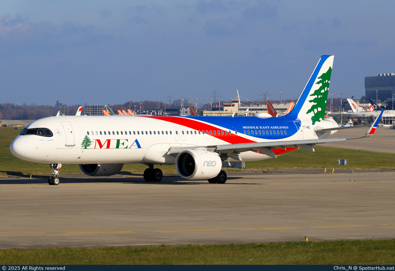 Photo of T7-ME1 - Airbus A321-271NX operated by MEA Middle East Airlines