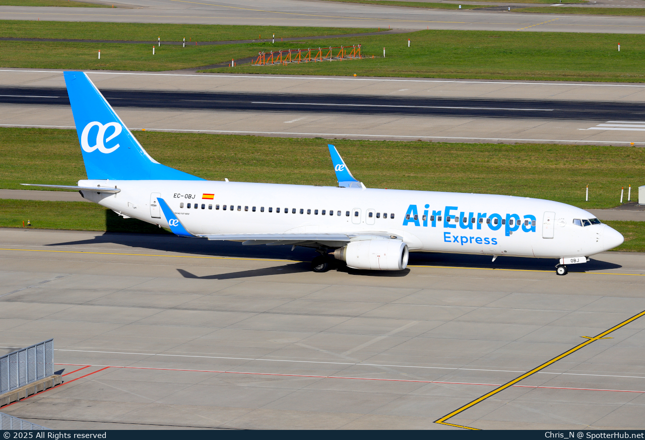 Photo of EC-OBJ - Boeing 737-8GJ operated by Air Europa Express (opb Aeronova)