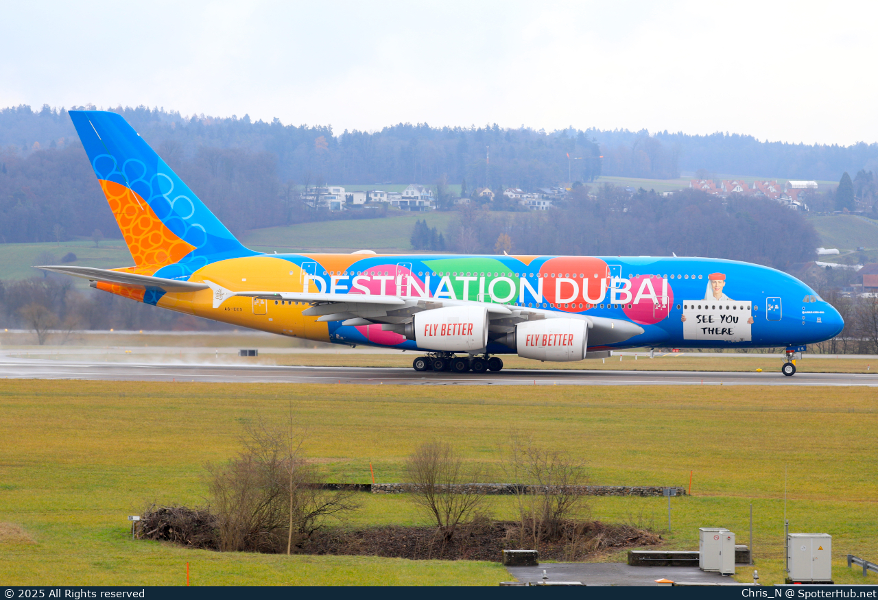 Photo of A6-EES - Airbus A380-861 operated by Emirates