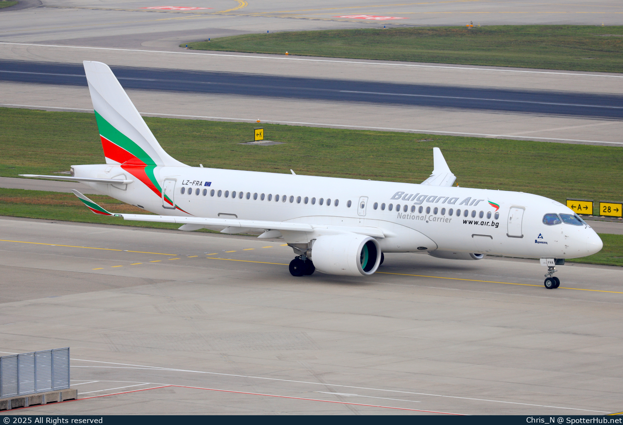 Photo of LZ-FRA - Airbus A220-300 operated by Bulgaria Air