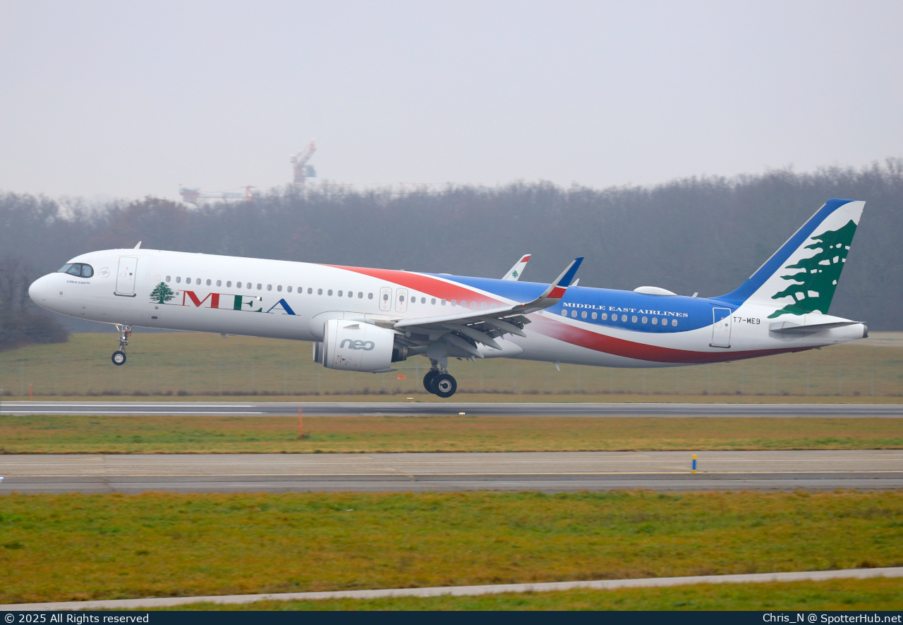 Photo of T7-ME9 - Airbus A321-271NX operated by MEA Middle East Airlines