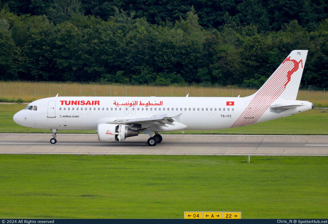 Photo of TS-ITC - Airbus A320-214 operated by Tunisair