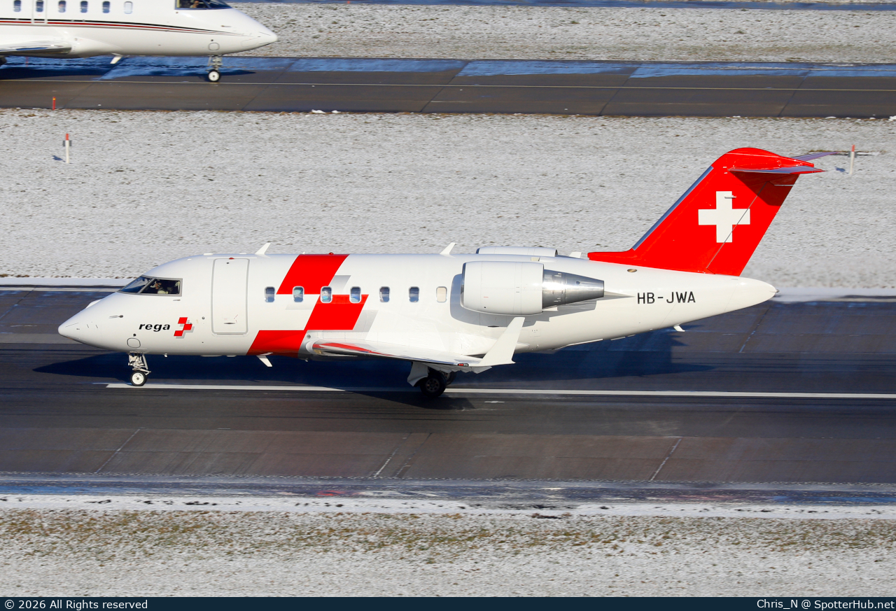 Photo of HB-JWA - Bombardier Challenger 650 operated by Rega Swiss Air-Rescue