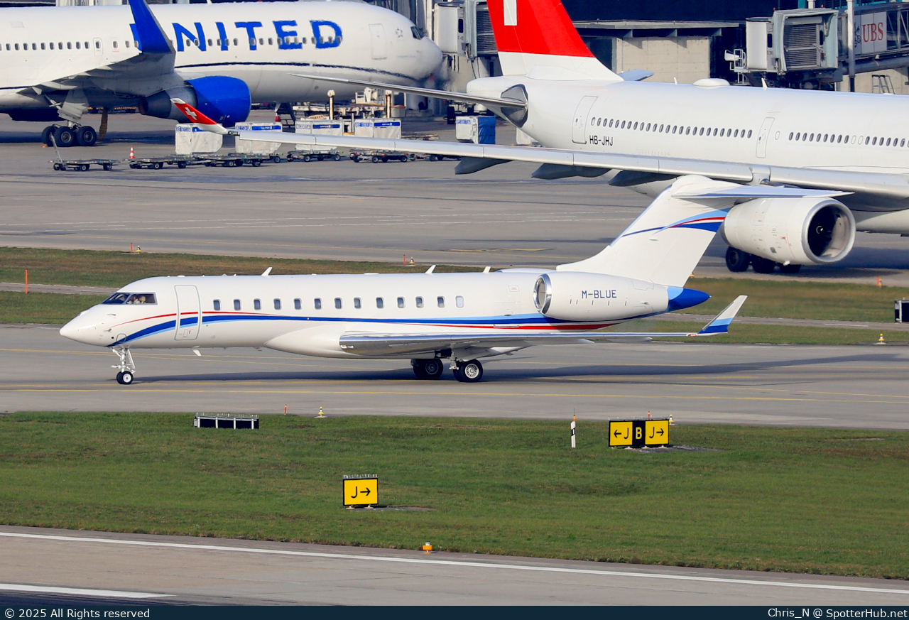 Photo of M-BLUE - Bombardier Global 6500 operated by Telvor Aviation