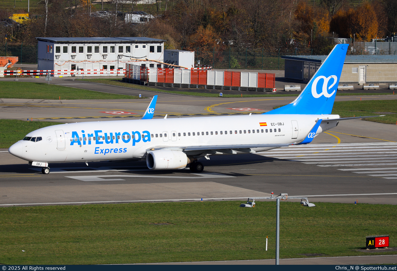 Photo of EC-OBJ - Boeing 737-8GJ operated by Air Europa Express (opb Aeronova)
