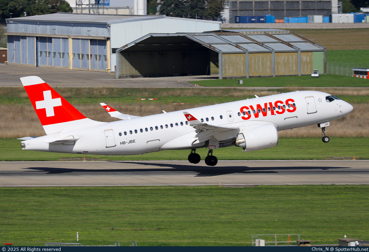 Photo of HB-JBE - Airbus A220-100 operated by Swiss International Air Lines