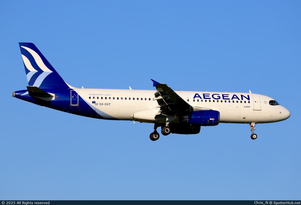 Photo of SX-DVT - Airbus A320-232 operated by Aegean Airlines
