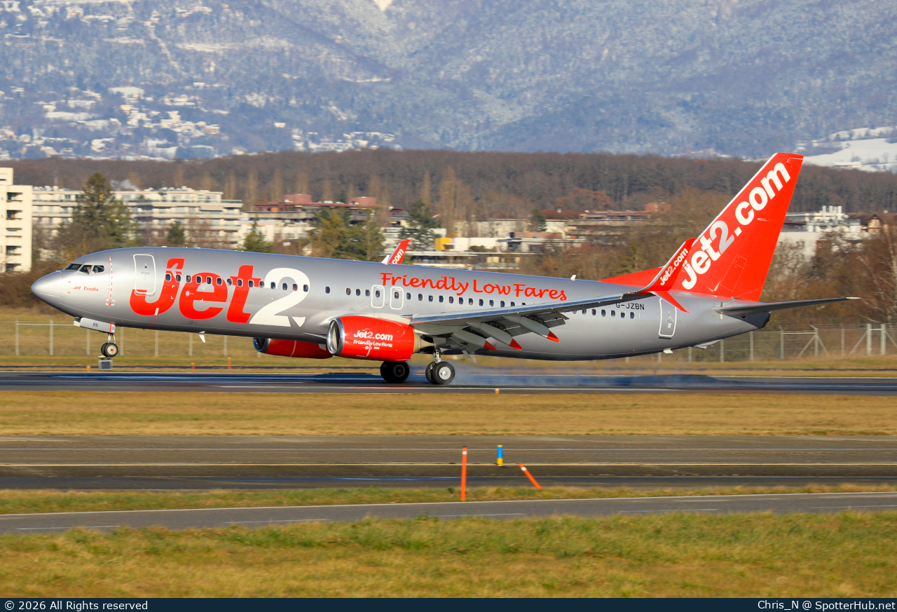 Photo of G-JZBN - Boeing 737-8MG operated by Jet2
