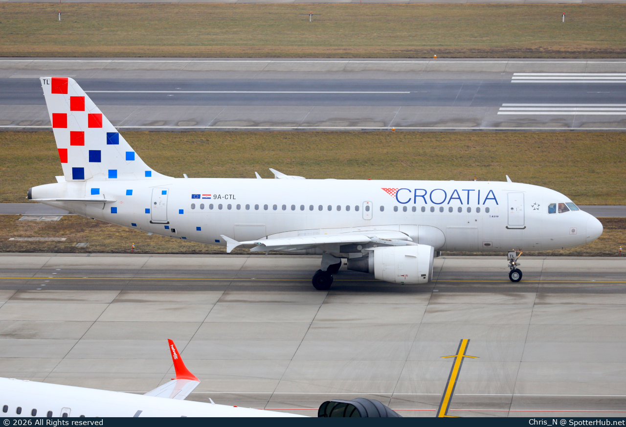Photo of 9A-CTL - Airbus A319-112 operated by Croatia Airlines