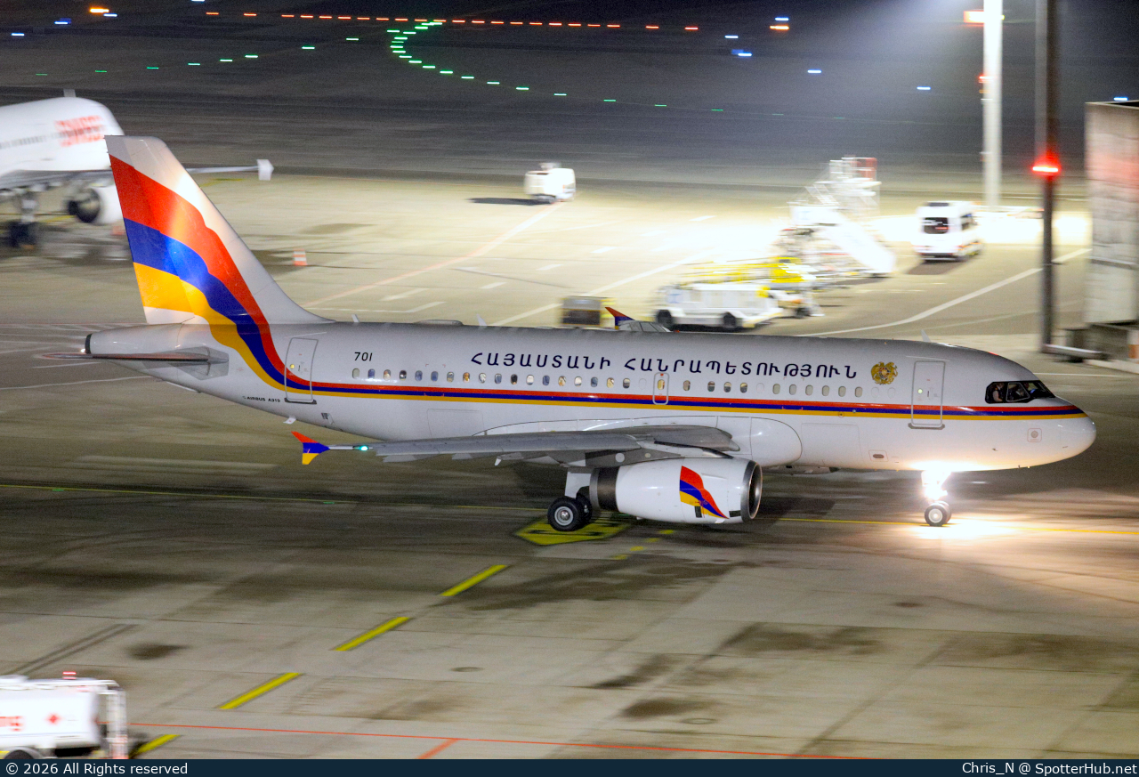 Photo of 701 - Airbus A319-132(CJ) operated by Government of Armenia