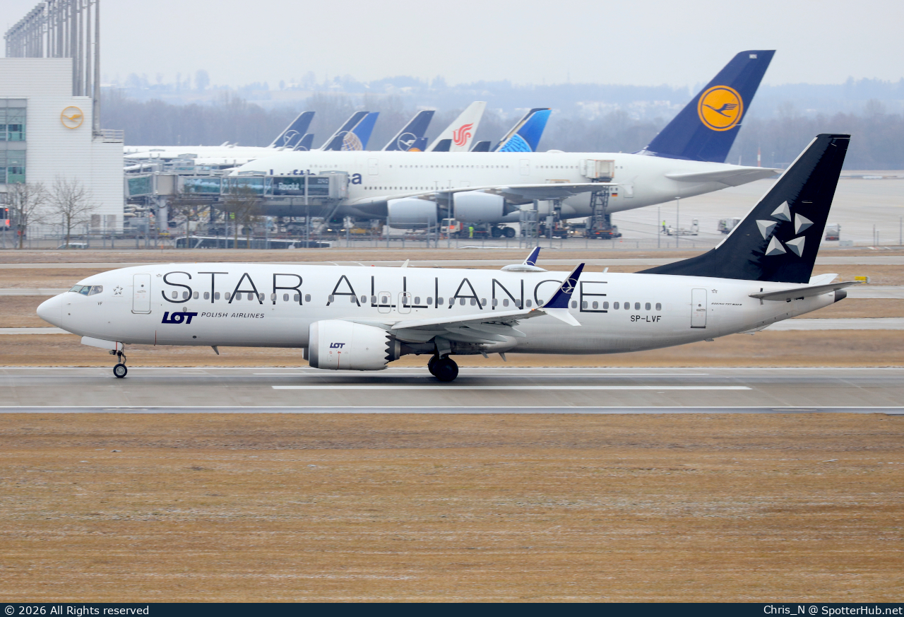 Photo of SP-LVF - Boeing 737 MAX 8 operated by LOT Polish Airlines